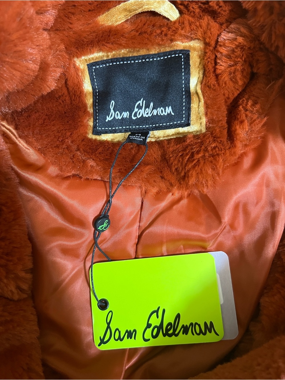 Sam Edelman Plush Faux Fur Coat in Rust - Picture 2 of 9